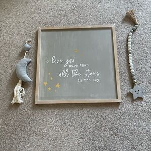 Gray and Gold Star Wall Decor
